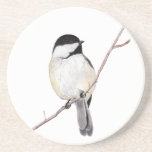 Chickadee Getränkeuntersetzer<br><div class="desc">Auf diesem Untersetzer wird ein realistischer Farbstift gezeichnet,  der von einem köstlichen Kicherfleisch ! Passen Sie die Hintergrundfarbe an,  wie Sie möchten!</div>