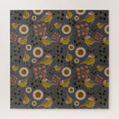 Chickadee Gold Pink Blume Muster Puzzle (Vertikal)