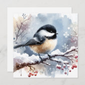 Chickadee Grußkarte Feiertagskarte (Vorne/Hinten)