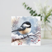 Chickadee Grußkarte Feiertagskarte (Stehend Vorderseite)
