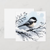 Chickadee Grußkarte Feiertagskarte (Vorne/Hinten)