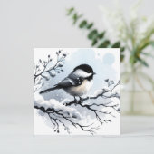 Chickadee Grußkarte Feiertagskarte (Stehend Vorderseite)