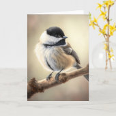 Chickadee Grußkarte Karte (Gelbe Blume)