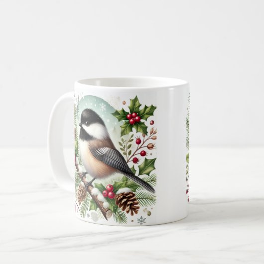 Chickadee Holiday Kaffeetasse (Vorderseite Links)