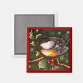 CHICKADEE HOLIDAY Magnet (Vorderseite/Rückseite)