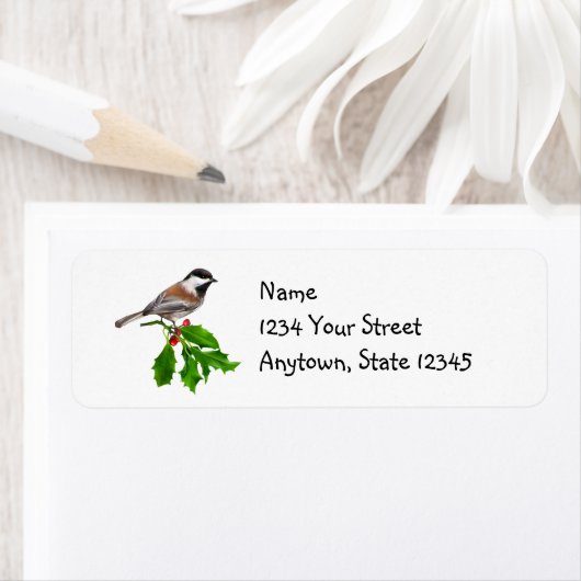 Chickadee Holly Address Labels (Insitu)
