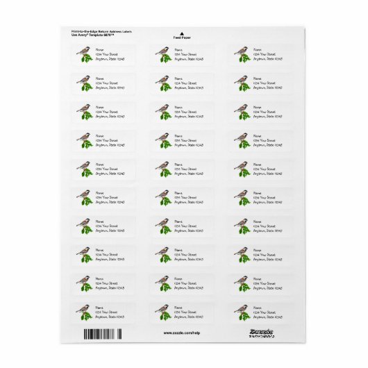 Chickadee Holly Address Labels (Vorne)