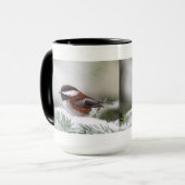 Chickadee im Schnee Tasse (Vorderseite Links)