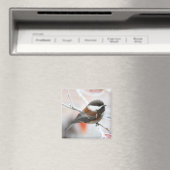 Chickadee im Winter Magnet (In Situ (Geschirrspüler))