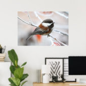 Chickadee im Winter Poster (Heimbüro)