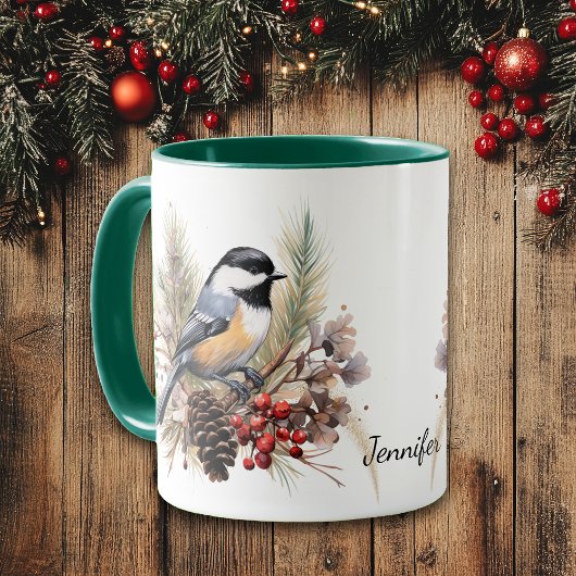 Chickadee im Winter Tasse