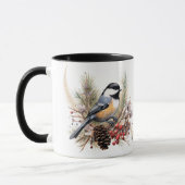 Chickadee im Winter Tasse (Links)