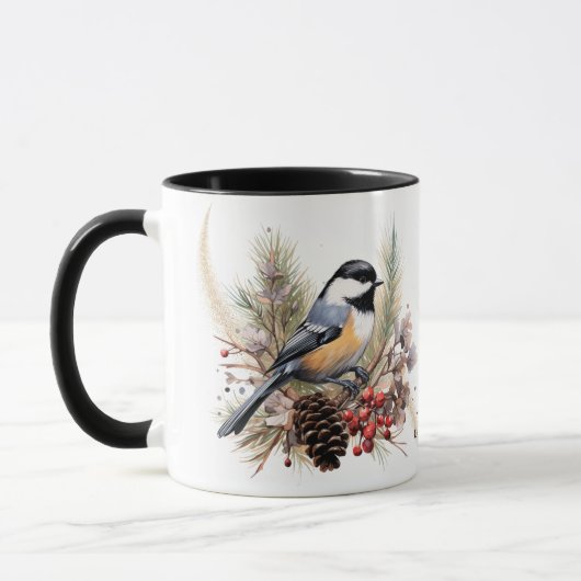Chickadee im Winter Tasse (Links)