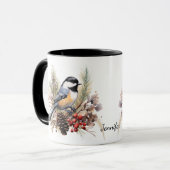 Chickadee im Winter Tasse (Vorderseite Links)