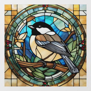 Chickadee-Imitate aus Hartglas Großer Tit Bird Fensteraufkleber