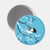 Chickadee in Baumzweig Magnet (Vorderseite/Rückseite)