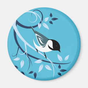 Chickadee in Baumzweig Magnet