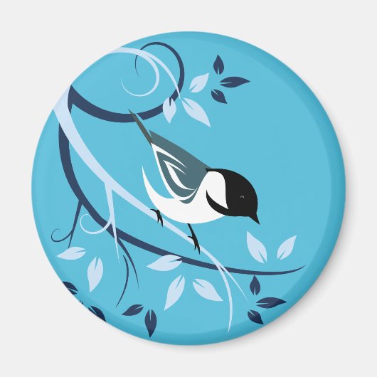 Chickadee in Baumzweig Magnet (Vorne)