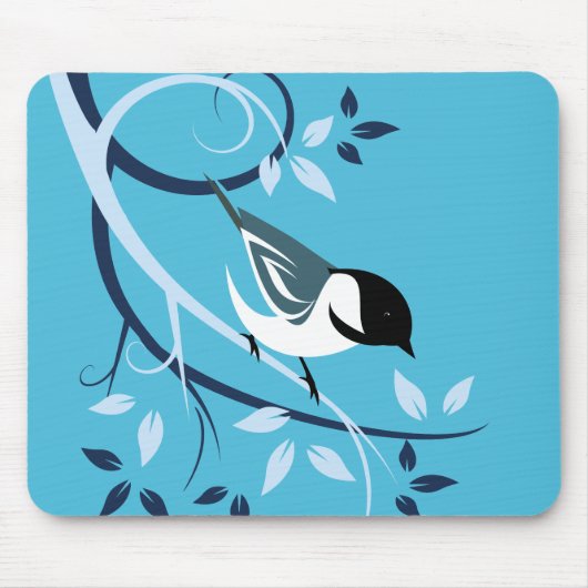 Chickadee in Baumzweig Mousepad (Vorne)
