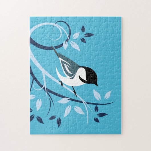 Chickadee in Baumzweig Puzzle (Vertikal)