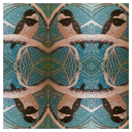Chickadee in den Zweigstellen des Holiday Stoff (Muster)