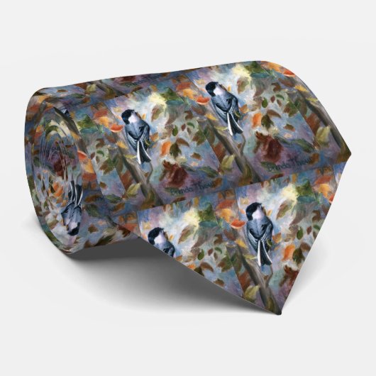 Chickadee in der Fall-Krawatte Krawatte (Gerollt)