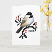 Chickadee Karte (Gelbe Blume)