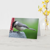 Chickadee Karte (Gelbe Blume)