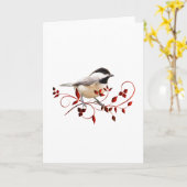 Chickadee Karte (Gelbe Blume)