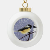 Chickadee Keramik Kugel-Ornament (Vorderseite)