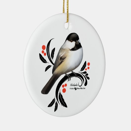 Chickadee Keramik Ornament (Rechts)