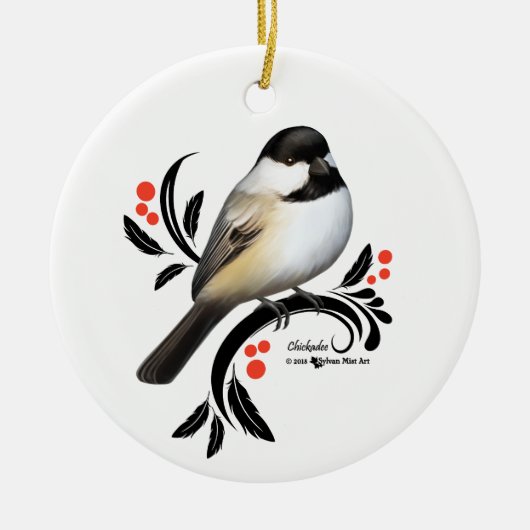 Chickadee Keramik Ornament (Vorne)