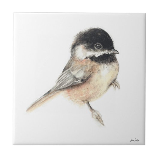Chickadee Keramik Tile Fliese (Vorderseite)