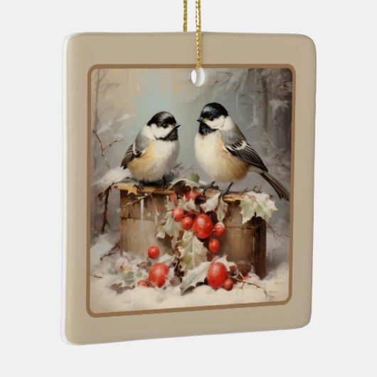 Chickadee Keramikornament (Rechts)