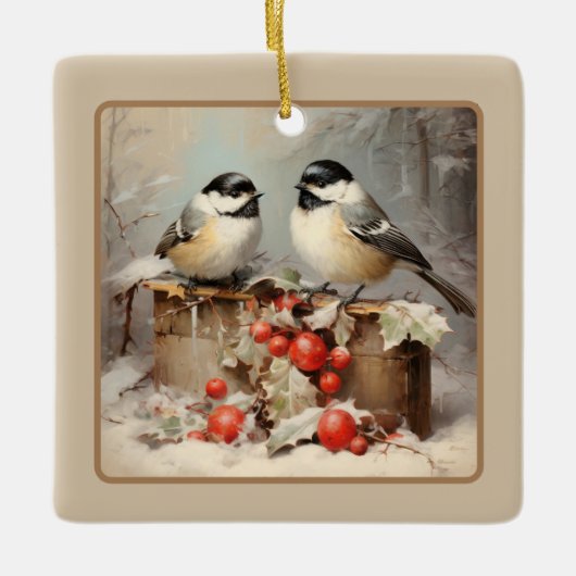Chickadee Keramikornament (Vorderseite)