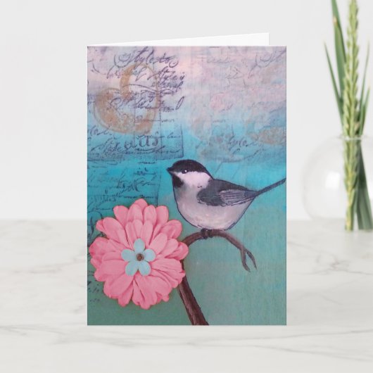 Chickadee Large Schriftart Mother Day Card Karte (Vorderseite)