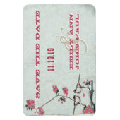 Chickadee Love Birds Kirschblüten Save the Date Magnet (Vertikal)