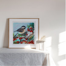 Chickadee Malerei Art Printing