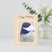Chickadee Malerei - Original Bird Art Postkarte (Stehend Vorderseite)