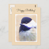 Chickadee Malerei - Original Bird Art Postkarte (Vorne/Hinten)