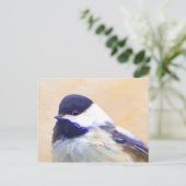 Chickadee Malerei - Original Bird Art Postkarte (Stehend Vorderseite)