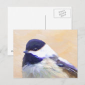Chickadee Malerei - Original Bird Art Postkarte (Vorne/Hinten)