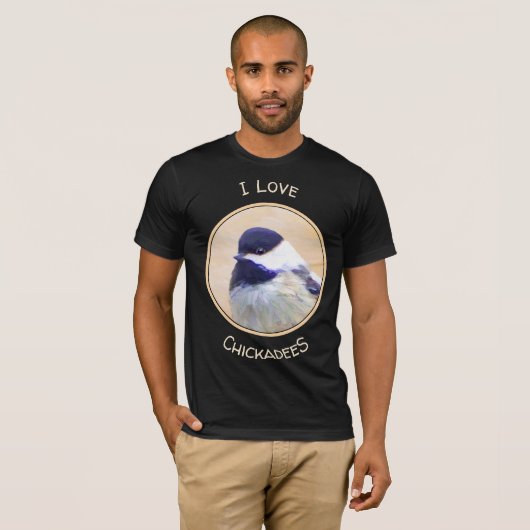 Chickadee Malerei - Original Bird Art T-Shirt (Vorne ganz)