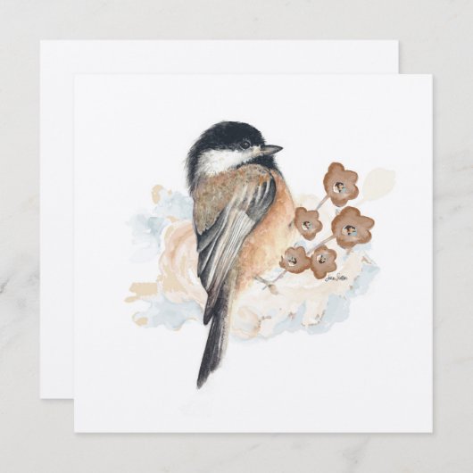 Chickadee Malerei Wasserfarbe (Vorne/Hinten)