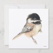 Chickadee Malerei Wasserfarbe Karte (Vorderseite)