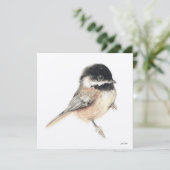 Chickadee Malerei Wasserfarbe Karte (Stehend Vorderseite)
