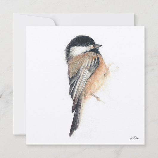 Chickadee Malerei Wasserfarbe Karte (Vorderseite)