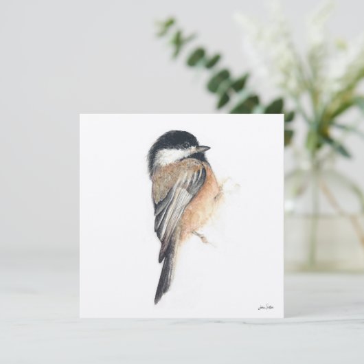 Chickadee Malerei Wasserfarbe Karte (Stehend Vorderseite)