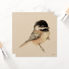 Chickadee Malerei Wasserfarbe Karte