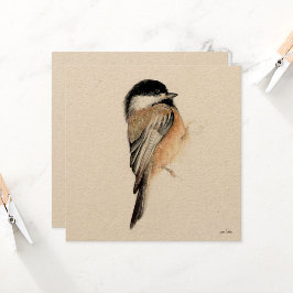 Chickadee Malerei Wasserfarbe Karte